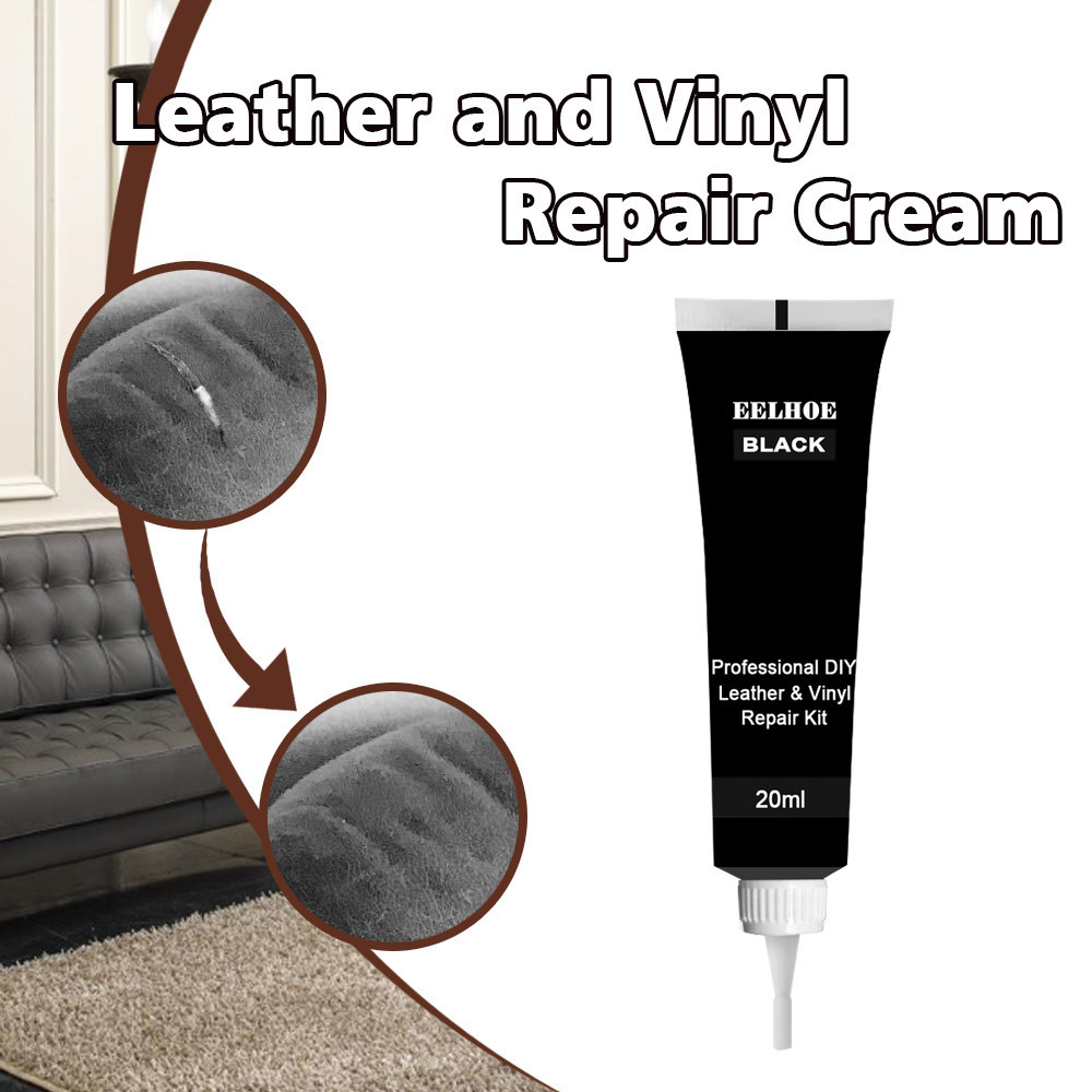 Black Leather and Vinyl Repair Kit - Furniture, Couch, Car Seats